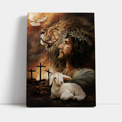 Lion Of Judah, Lamb Of God, Dove Of Peace, Beautiful Aspects Of God Canvas Poster