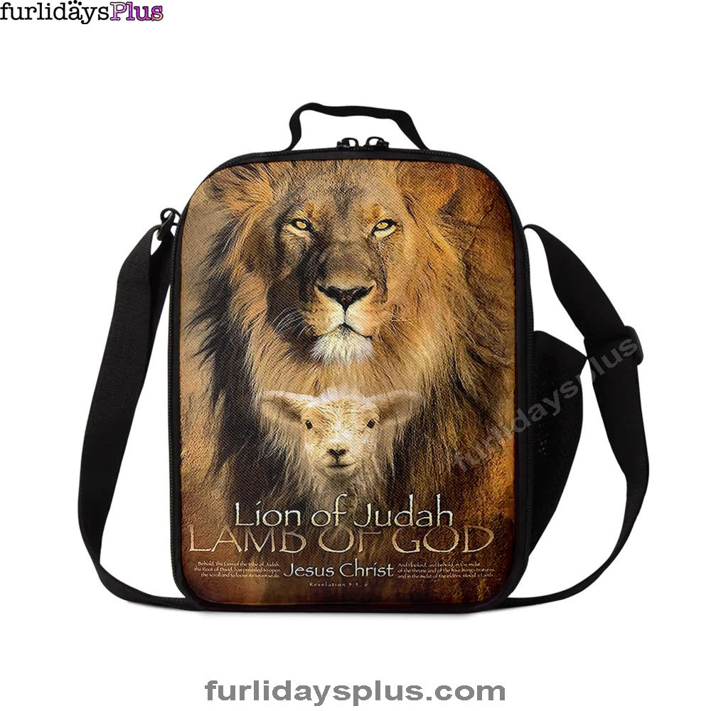 Lion Of Judah Lamb Of God Lunchbag, Lion Lunch Bag, Christian Inspirational Lunchbag