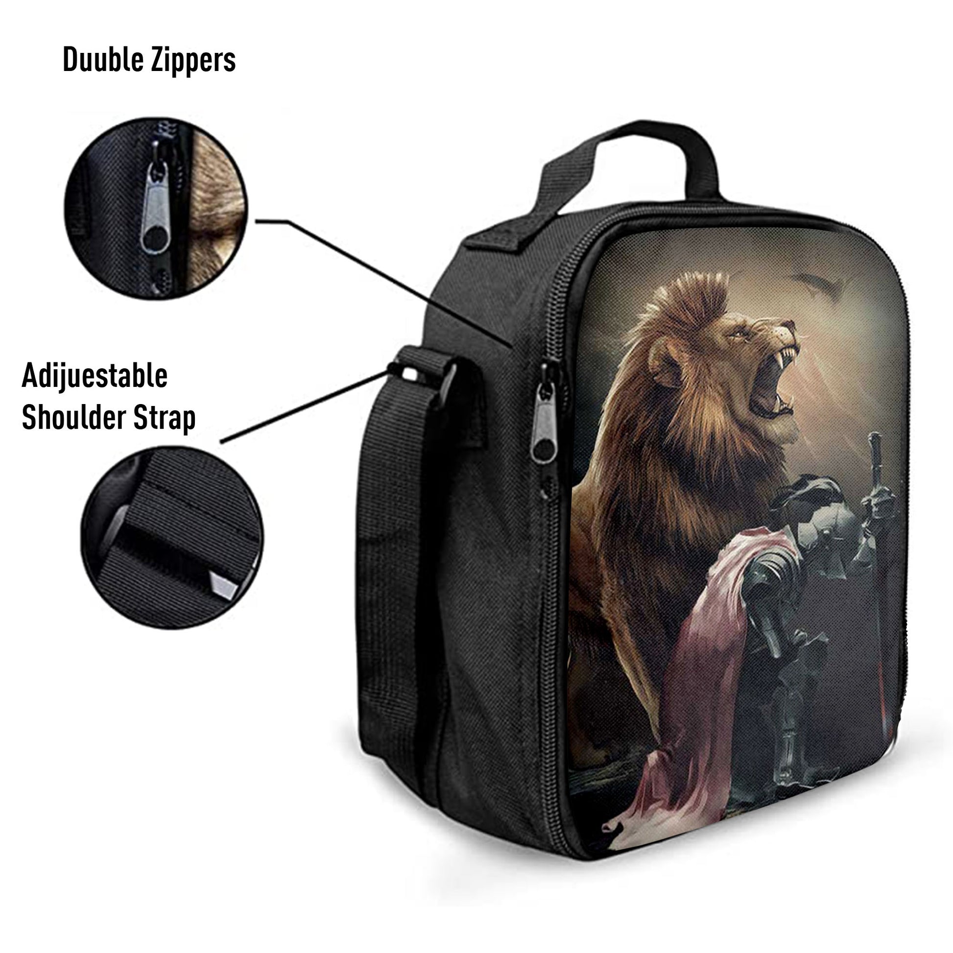 Lion Of Judah The Knight Of God Lunchbag, Lion Lunchbag Print, Christian Lunchbag, Religious Lunchbag