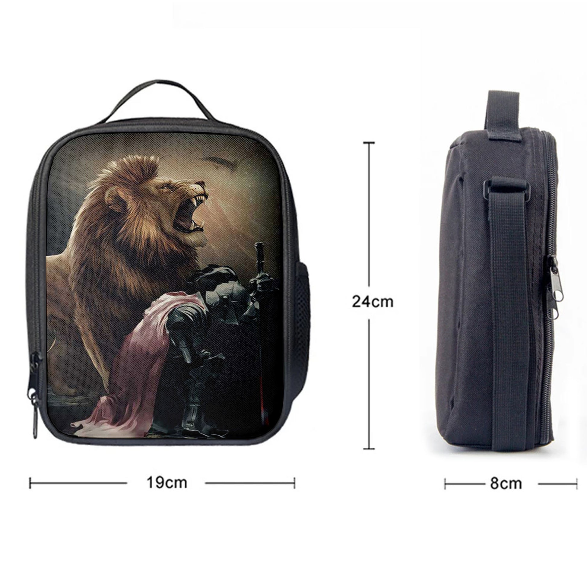 Lion Of Judah The Knight Of God Lunchbag, Lion Lunchbag Print, Christian Lunchbag, Religious Lunchbag