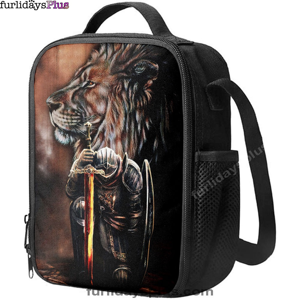 Lion & Prayer Warrior Lunchbag, Christian Lunch Bagl Lunchbag, Religious Lunchbag