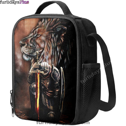 Lion & Prayer Warrior Lunchbag, Christian Lunch Bagl Lunchbag, Religious Lunchbag