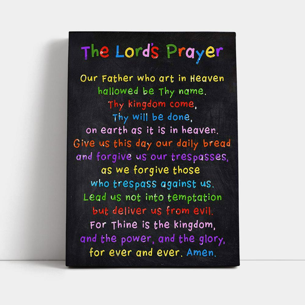 Lords Prayer Canvas Wall Decor - Catholic Gifts For Bible - Christian Canvas Wall Art Decor