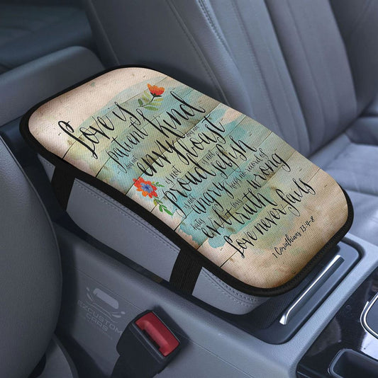 Lords Prayer Car Center Console Cover, Catholic Gifts For Bible, Christian Car Accessory