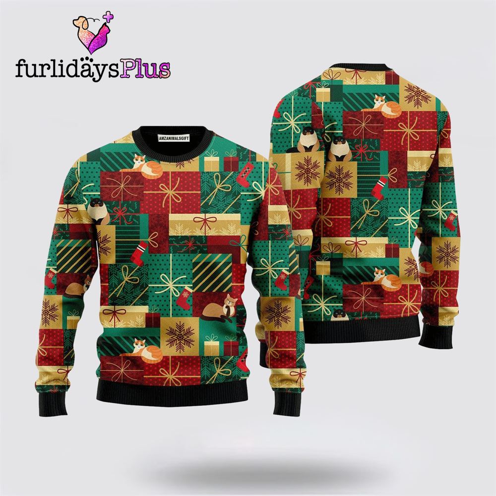 Love Christmas Gift Boxes Pattern Sweater ,Christmas Ugly Sweater For Men, Women