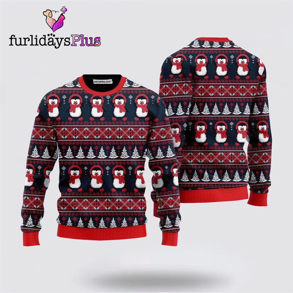 Love Christmas Penguins Pattern Sweater ,Christmas Ugly Sweater For Men, Women