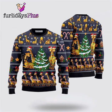 Love Giraffe Pine tree Sweater Christmas ,Christmas Ugly Sweater For Men, Women