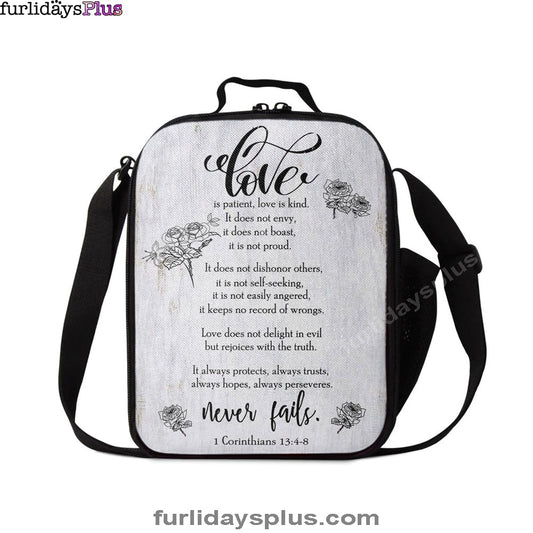 Love Is Patient Love Is Kind 1 Corinthians 134-8 Bible Verse Lunch Bag Art, Bible Verse Lunch Bag, Scripture Lunchbag
