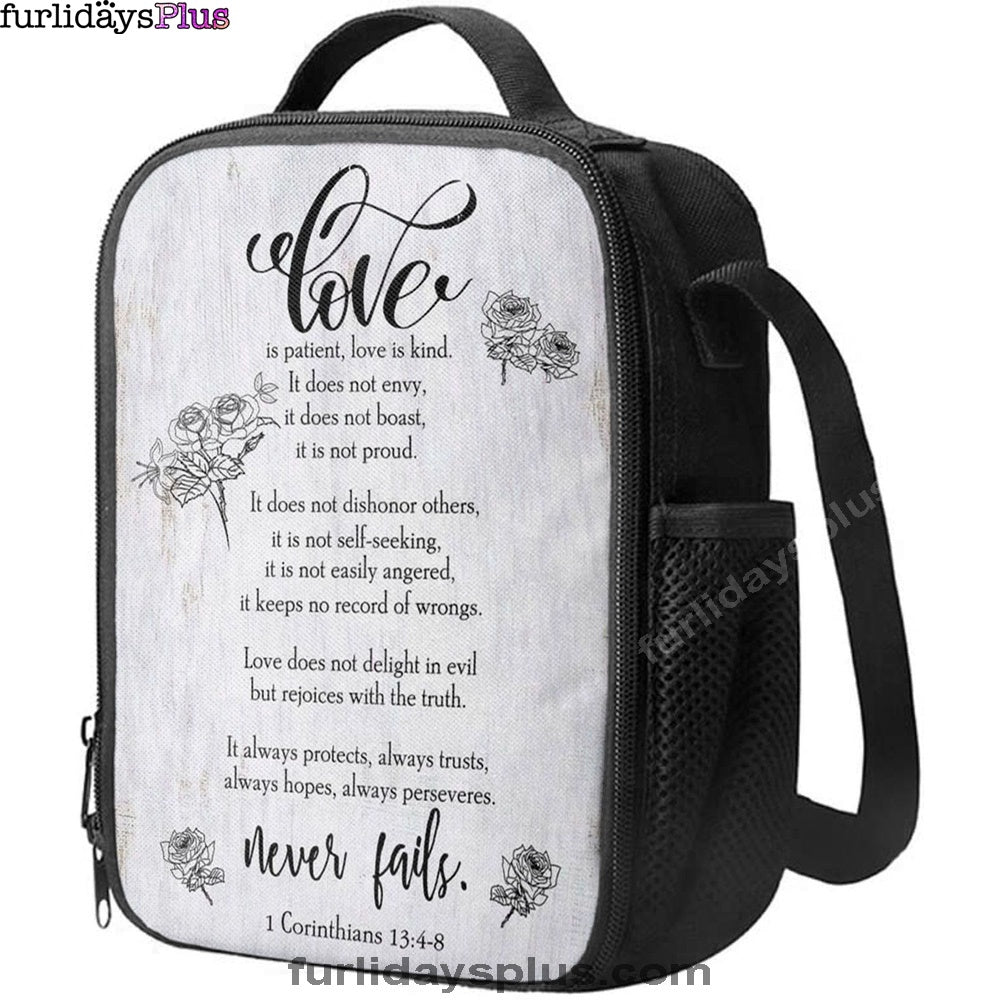 Love Is Patient Love Is Kind 1 Corinthians 134-8 Bible Verse Lunch Bag Art, Bible Verse Lunch Bag, Scripture Lunchbag