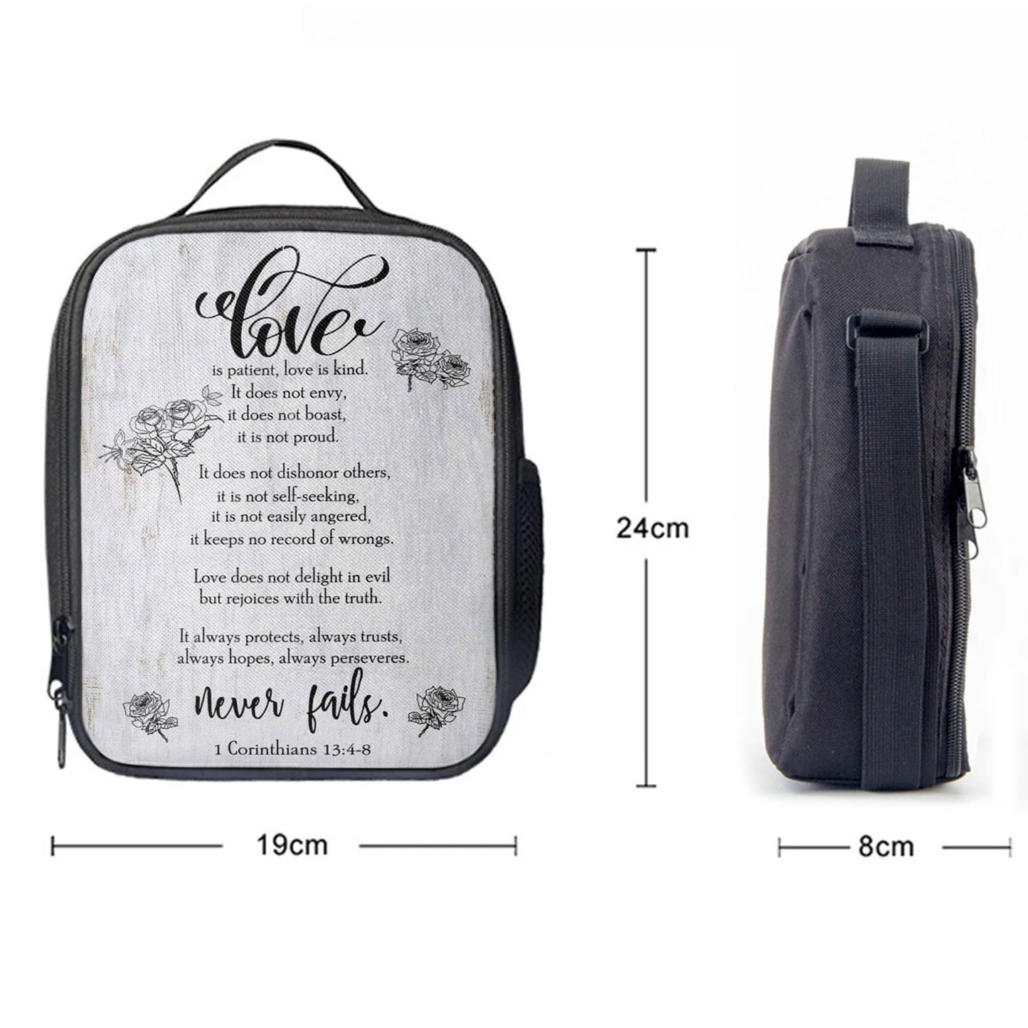 Love Is Patient Love Is Kind 1 Corinthians 134-8 Bible Verse Lunch Bag Art, Bible Verse Lunch Bag, Scripture Lunchbag