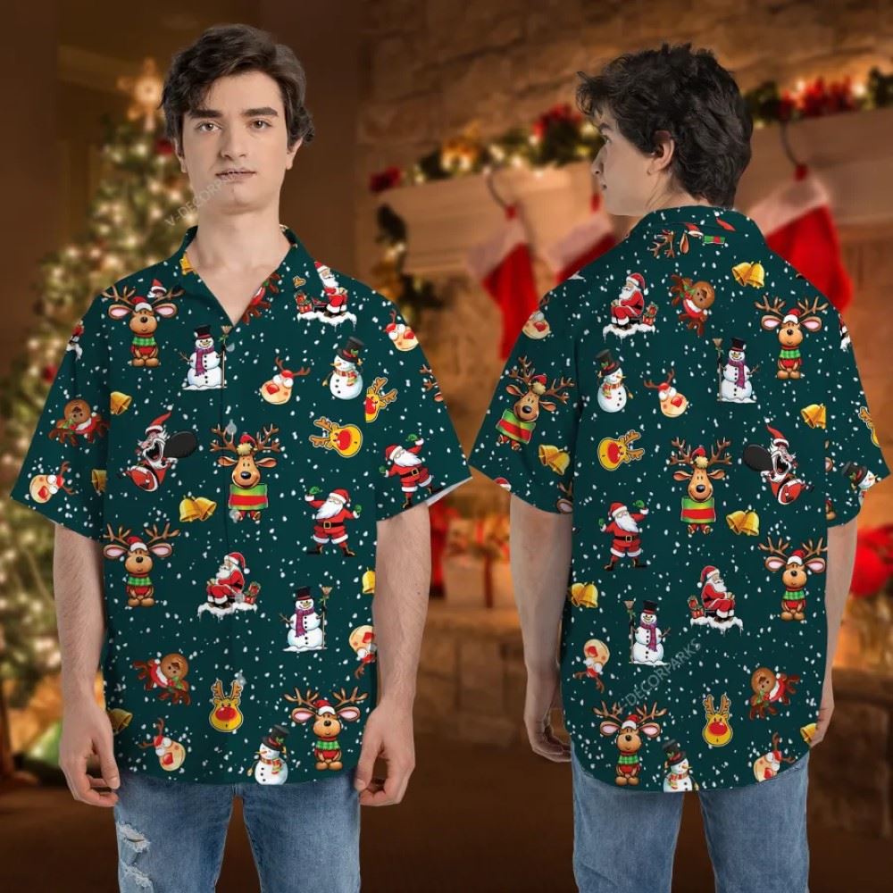 Lovely Reindeer Christmas Icon Unisex Hawaiian Shirt, Xmas Hawaiian Shirts