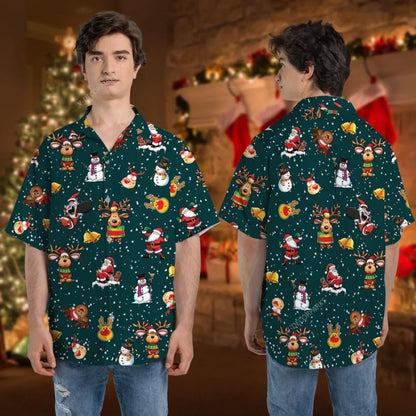 Lovely Reindeer Christmas Icon Unisex Hawaiian Shirt, Xmas Hawaiian Shirts