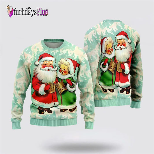 Lovely Santa Couples Ugly Christmas Sweater For Men And Women, Christmas Gift, Christmas Winter Fashion
