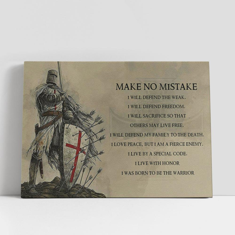 Make No Mistake Warrior Canvas Wall Art, Bible Verse Wall Art, Christian Gifts Home Decor