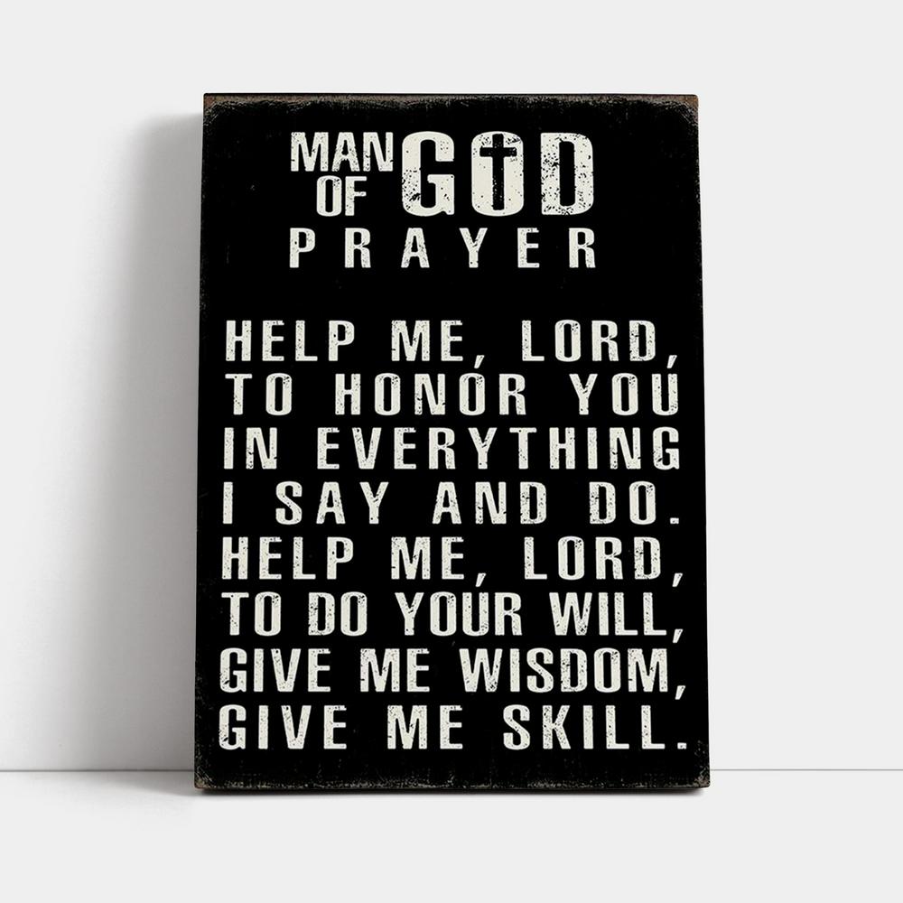 Man Of God Prayer Canvas Prints - Wall Decor For Men - Christian Gifts For Men Husband Him