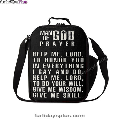 Man Of God Prayer Lunchbag, Lunch Bag For Men, Christian Gifts For Men Husband Him