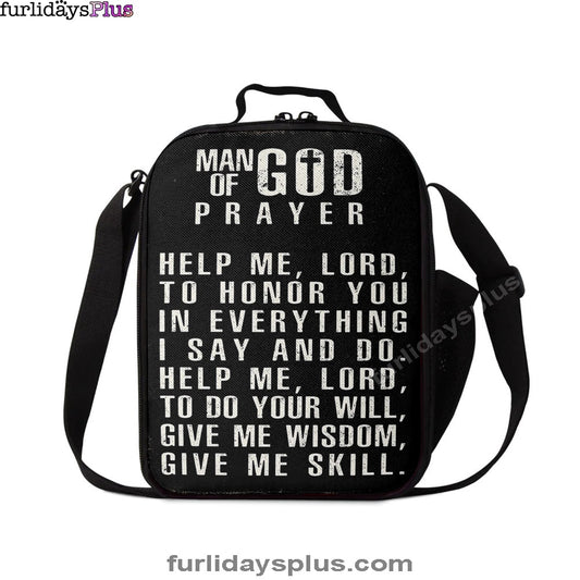 Man Of God Prayer Lunchbag, Lunch Bag For Men, Christian Gifts For Men Husband Him