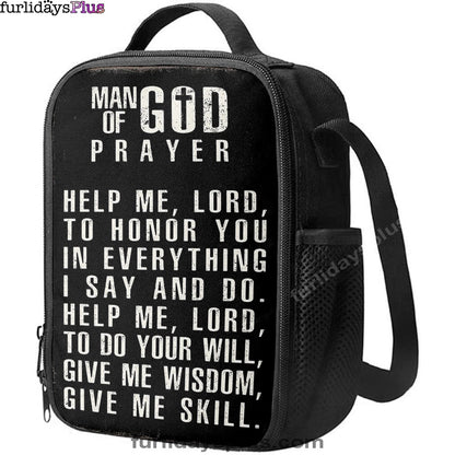 Man Of God Prayer Lunchbag, Lunch Bag For Men, Christian Gifts For Men Husband Him