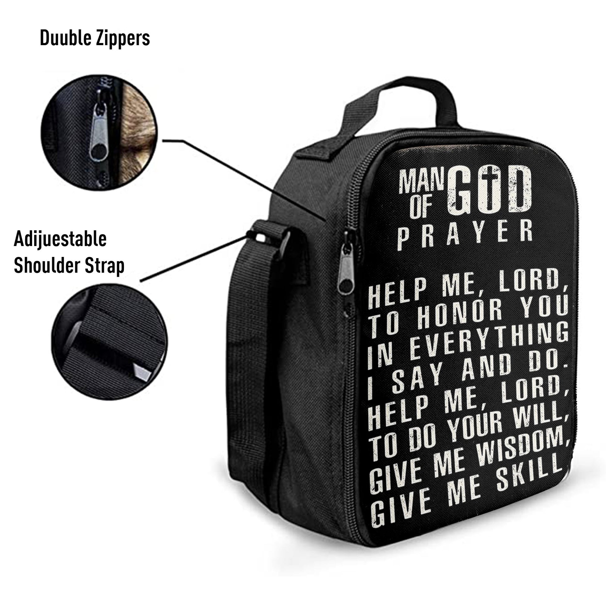 Man Of God Prayer Lunchbag, Lunch Bag For Men, Christian Gifts For Men Husband Him