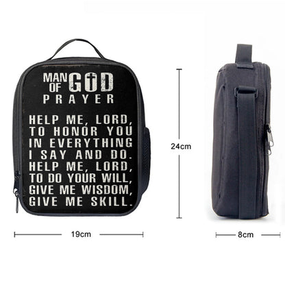 Man Of God Prayer Lunchbag, Lunch Bag For Men, Christian Gifts For Men Husband Him