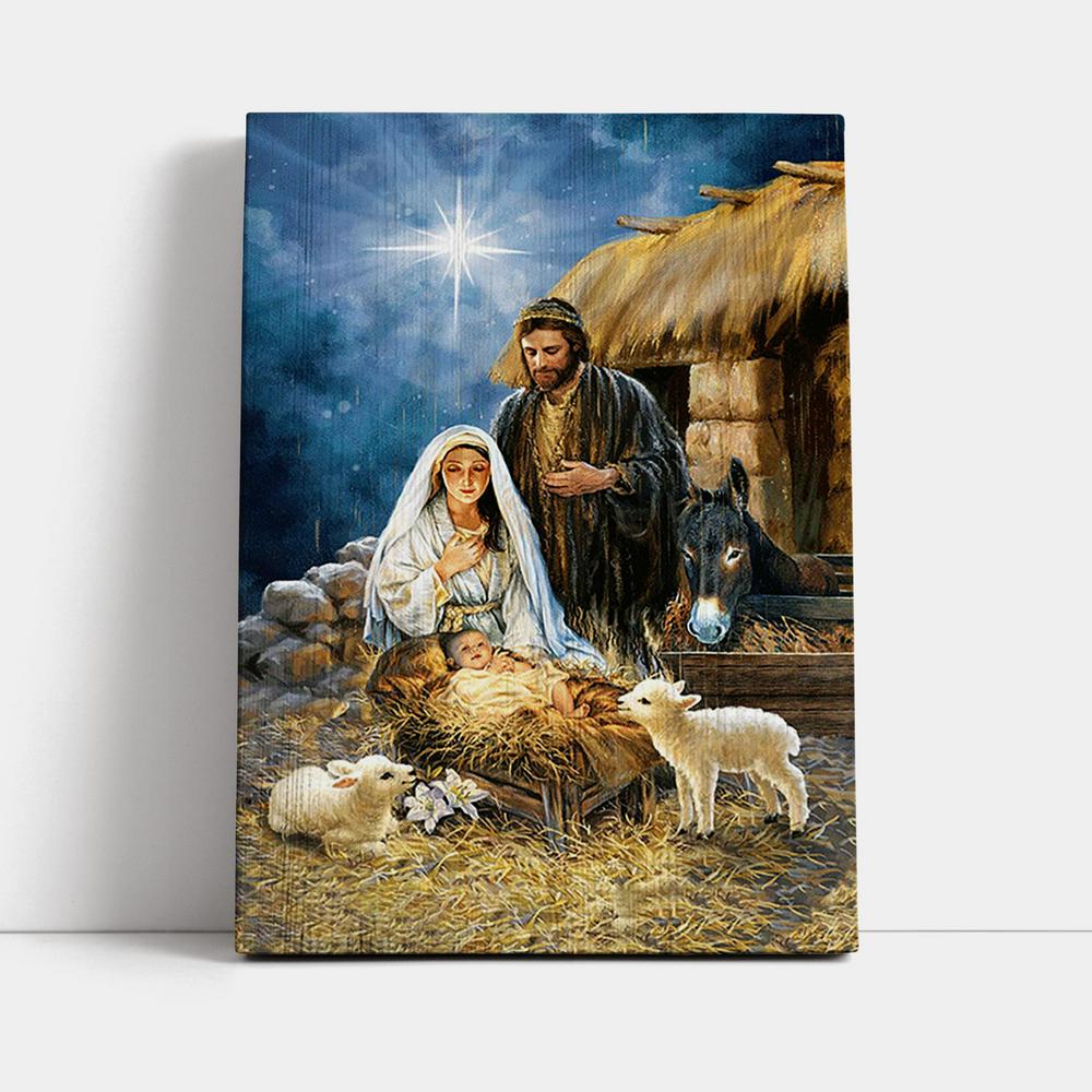 Maria Baby Jesus Was Born In Christmas Night Canvas Print - Inspirational Canvas Art - Christian Wall Art Home Decor