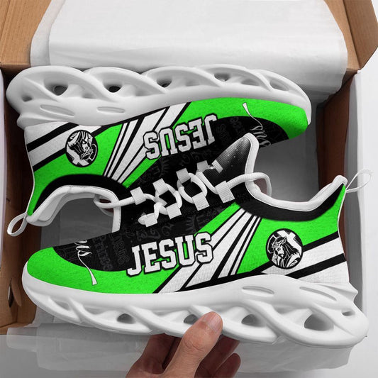 Max Soul Shoes, Jesus Running Sneakers Green Max Soul Shoes, Jesus Christ Shoes