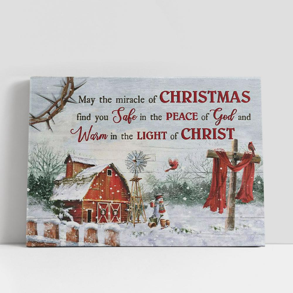 May The Miracle Of Christmas Canvas Wall Art Print, Christian Gifts Wall Decor