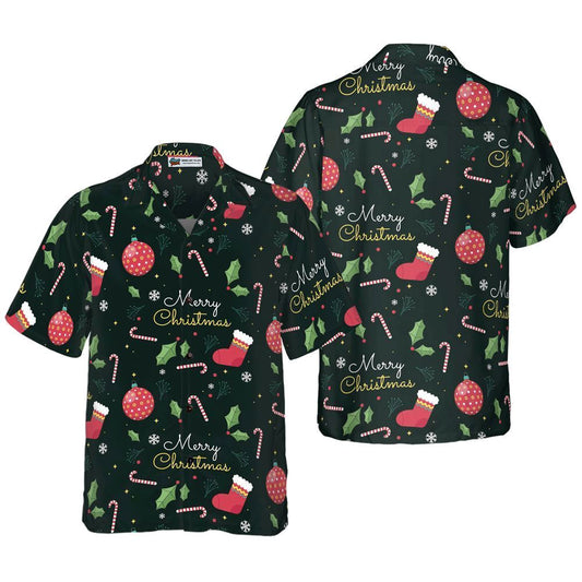 Merry Christmas Pattern Hawaiian Shirt, Xmas Hawaiian Shirts