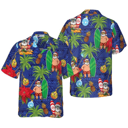 Merry Christmas Santa Claus Funny Christmas Hawaiian Shirt, Xmas Hawaiian Shirts