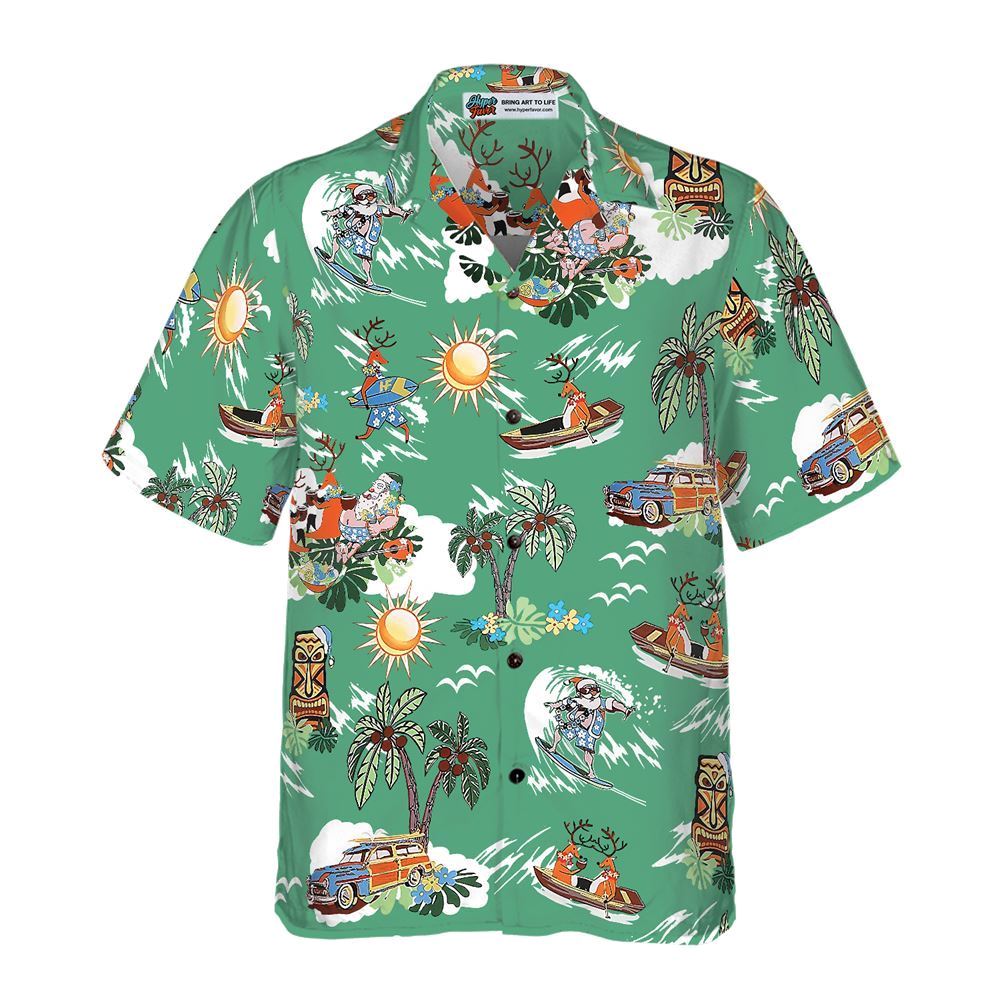 Merry Christmas Santa Claus Funny Hawaiian Shirt, Xmas Hawaiian Shirts