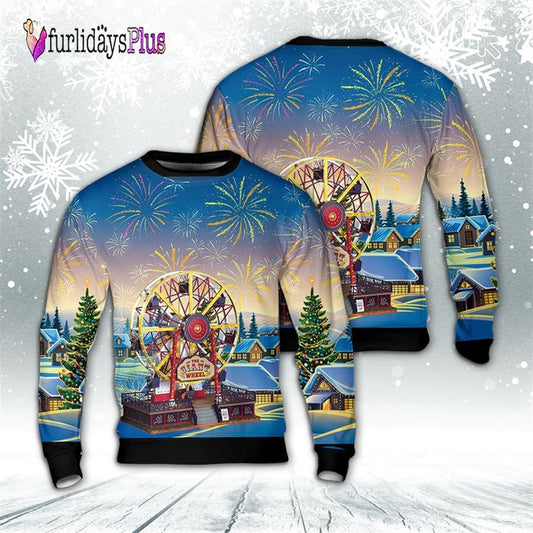 Merry Christmas The Giant Wheel Ugly Christmas Sweater For Men And Women, Christmas Gift, Christmas Winter Fashion