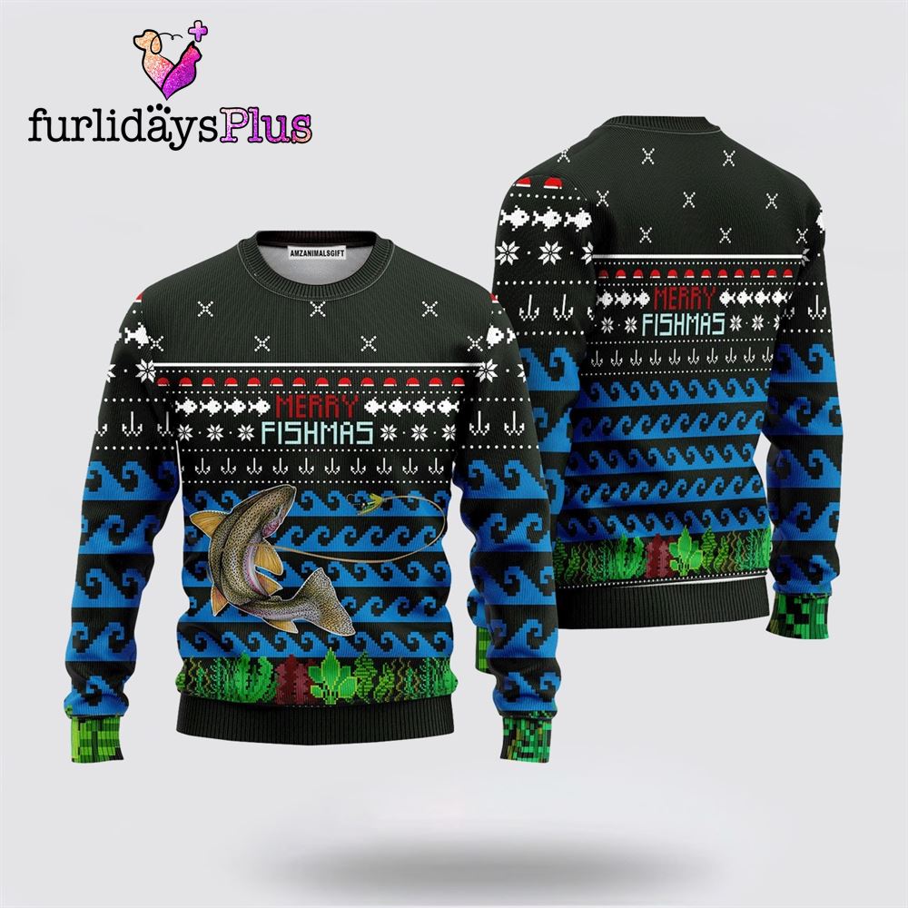 Merry Fishmas Sweater ,Christmas Ugly Sweater For Men, Women