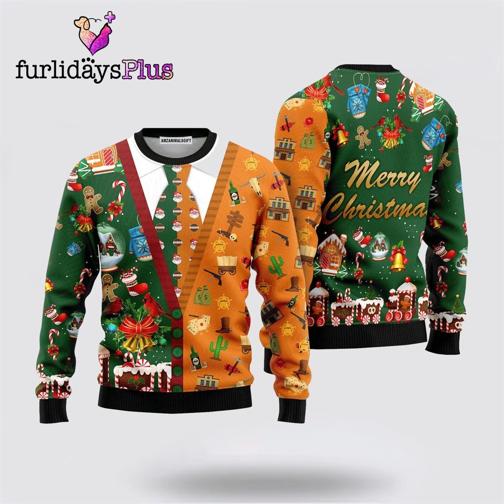 Merry Kiss My Texas Christmas Sweater ,Christmas Ugly Sweater For Men, Women