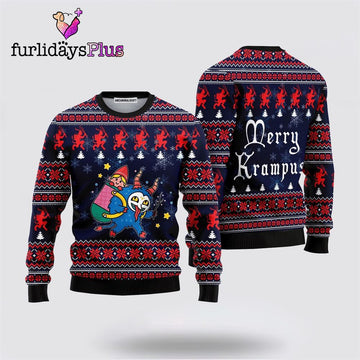 Merry Krampus Sweater ,Christmas Ugly Sweater For Men, Women