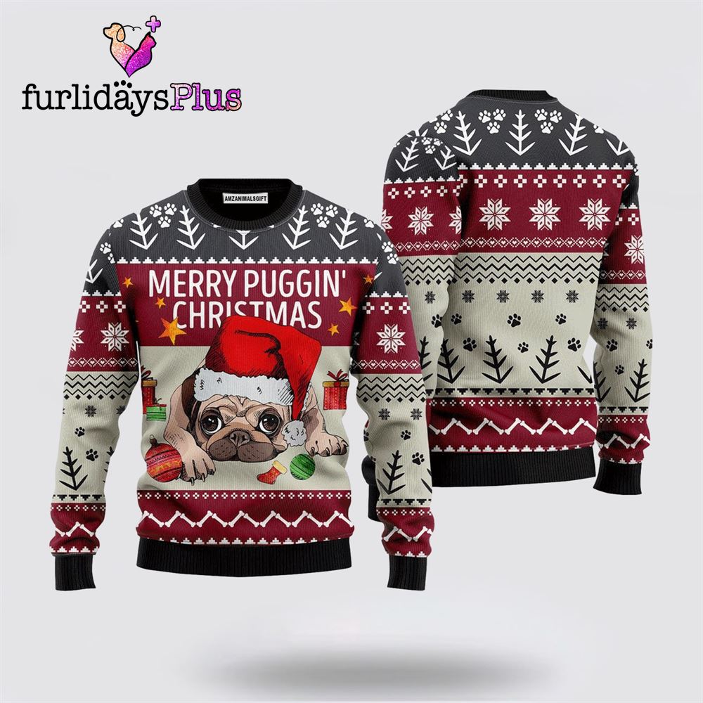Merry Puggin Sweater Christmas ,Christmas Ugly Sweater For Men, Women