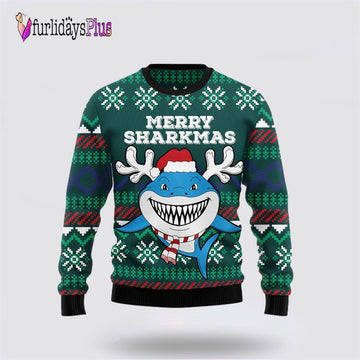 Merry Sharkmas Ugly Christmas Sweater, Sweater Gifts For Pet Lover