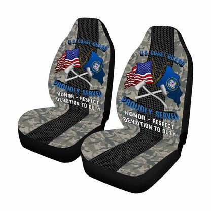 Military Car Seat Covers, US Coast Guard Damage Controlman DC Logo Proudly Served Car Seat Covers