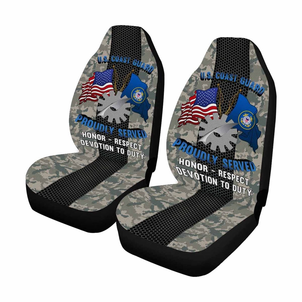 Military Car Seat Covers, US Coast Guard Data Processing Technician DP Logo Proudly Served Car Seat Covers