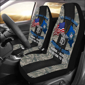 Military Car Seat Covers, US Coast Guard Dental Technician DT Logo Proudly Served Car Seat Covers