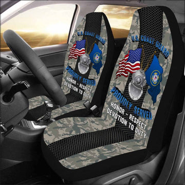 Military Car Seat Covers, US Coast Guard Diver ND Logo Proudly Served Car Seat Covers