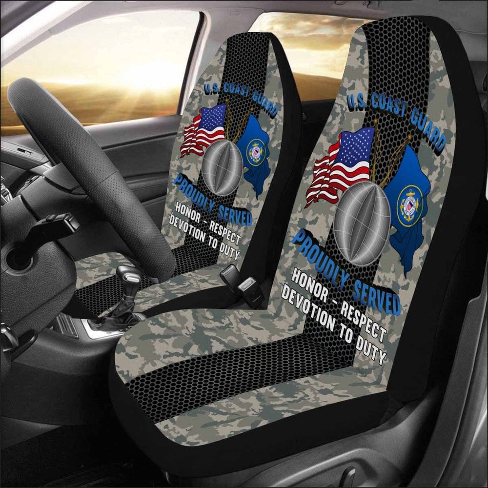 Military Car Seat Covers, US Coast Guard Electrician's Mate EM Logo Proudly Served Car Seat Covers