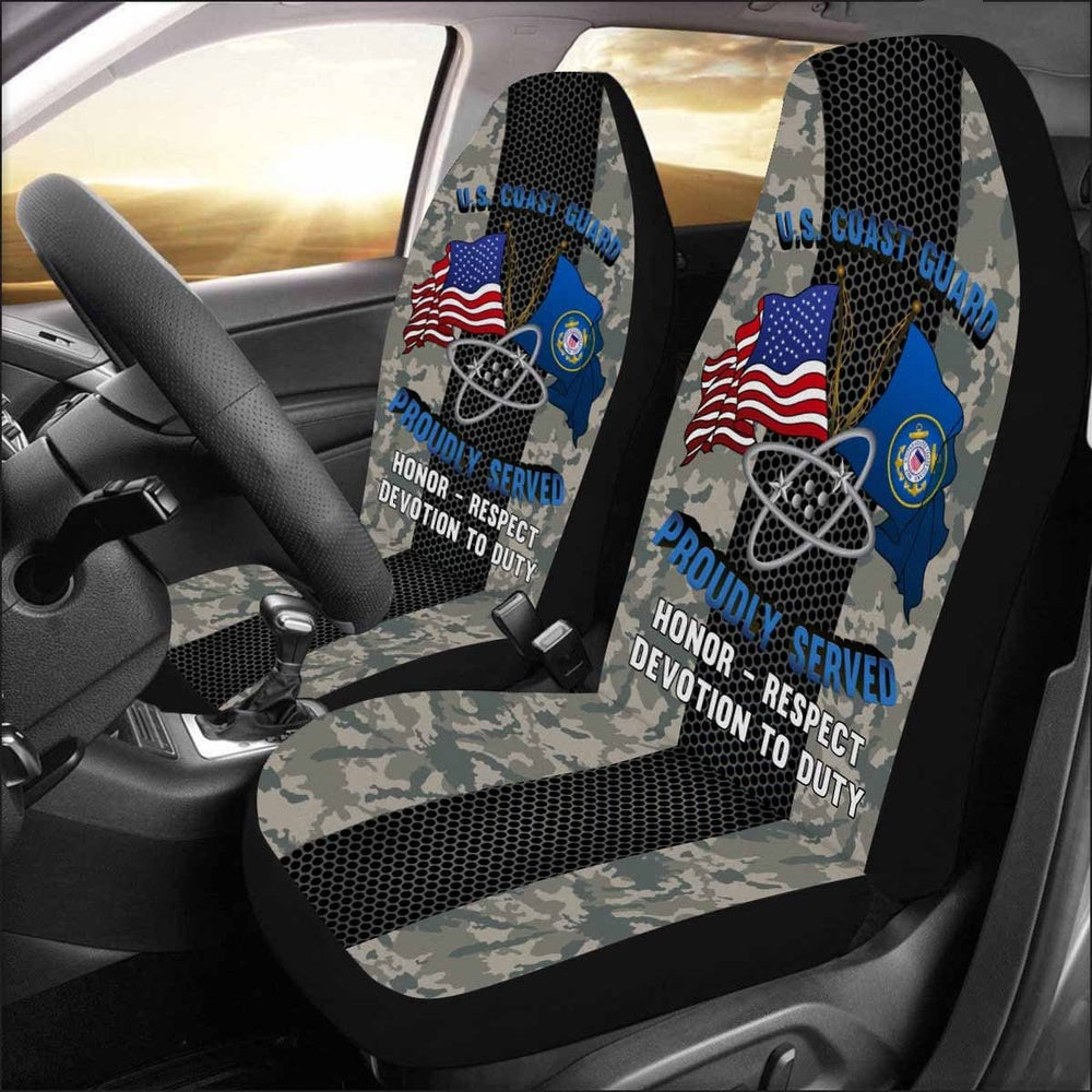 Military Car Seat Covers, US Coast Guard Electronics Technician ET Logo Proudly Served Car Seat Covers