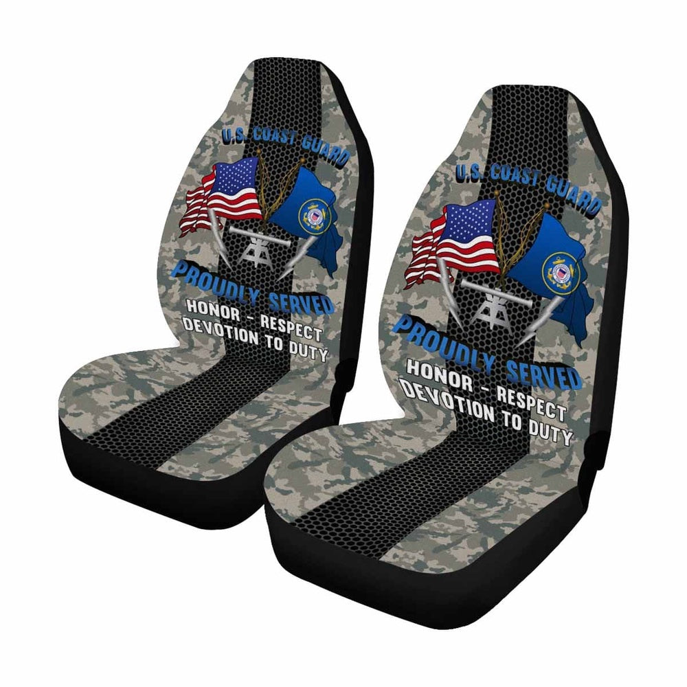 Military Car Seat Covers, US Coast Guard Fire Control Technician FT Logo Proudly Served Car Seat Covers