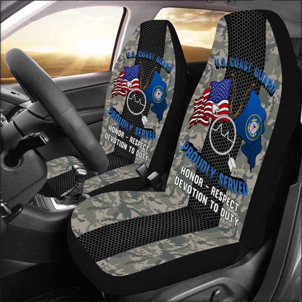 Military Car Seat Covers, US Coast Guard Operations Specialist OS Logo Proudly Served Car Seat Covers