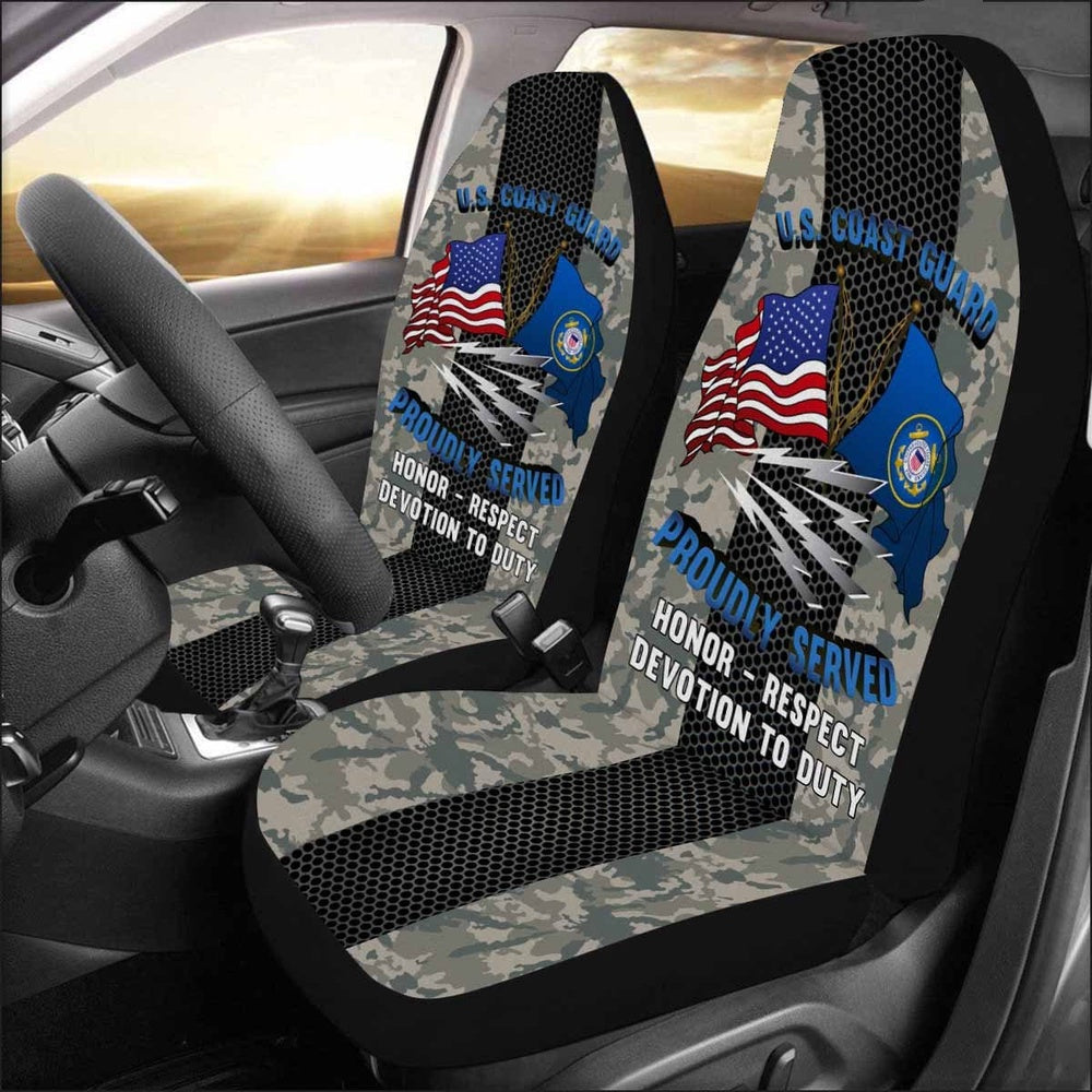 Military Car Seat Covers, US Coast Guard Telecommunications Specialist TC Logo Proudly Served Car Seat Covers