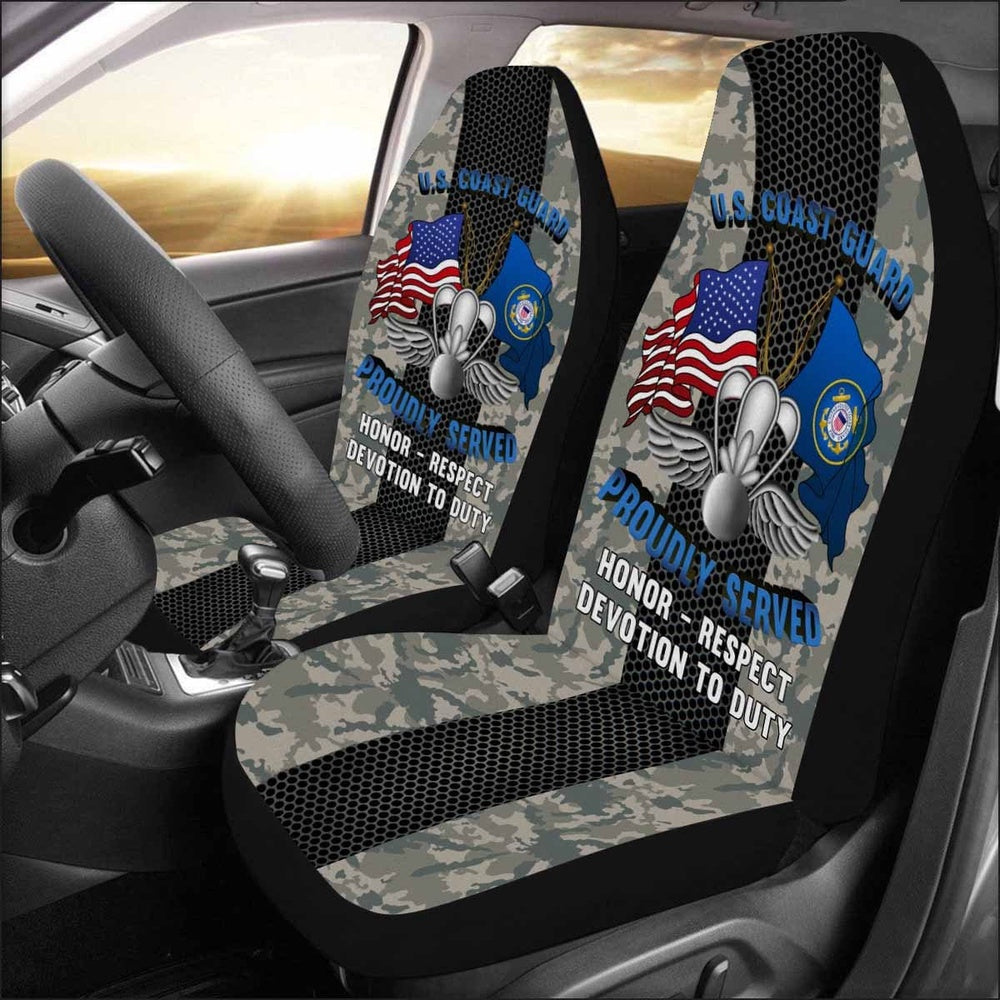 Military Car Seat Covers, Uscg Aviation Survival Technician Ast Logo Proudly Served Car Seat Covers