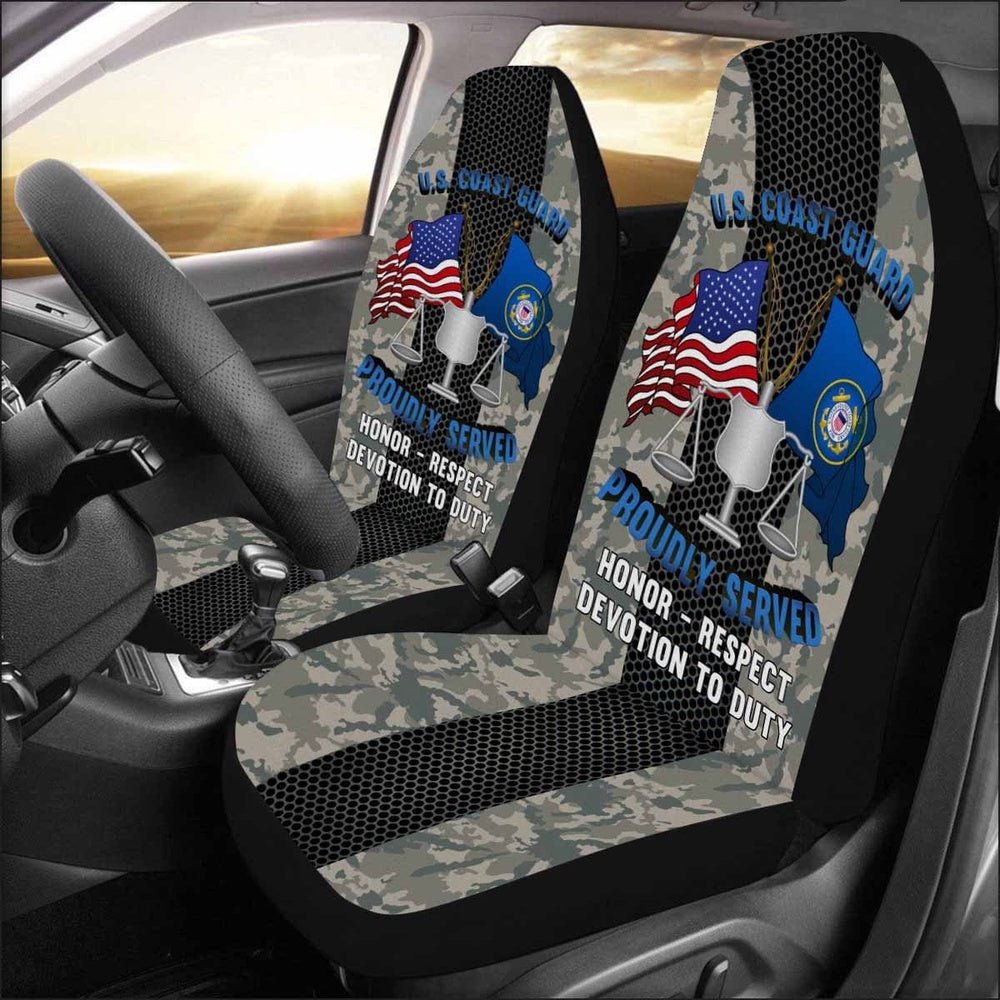 Military Car Seat Covers, Uscg Investigator IV Logo Proudly Served Car Seat Covers