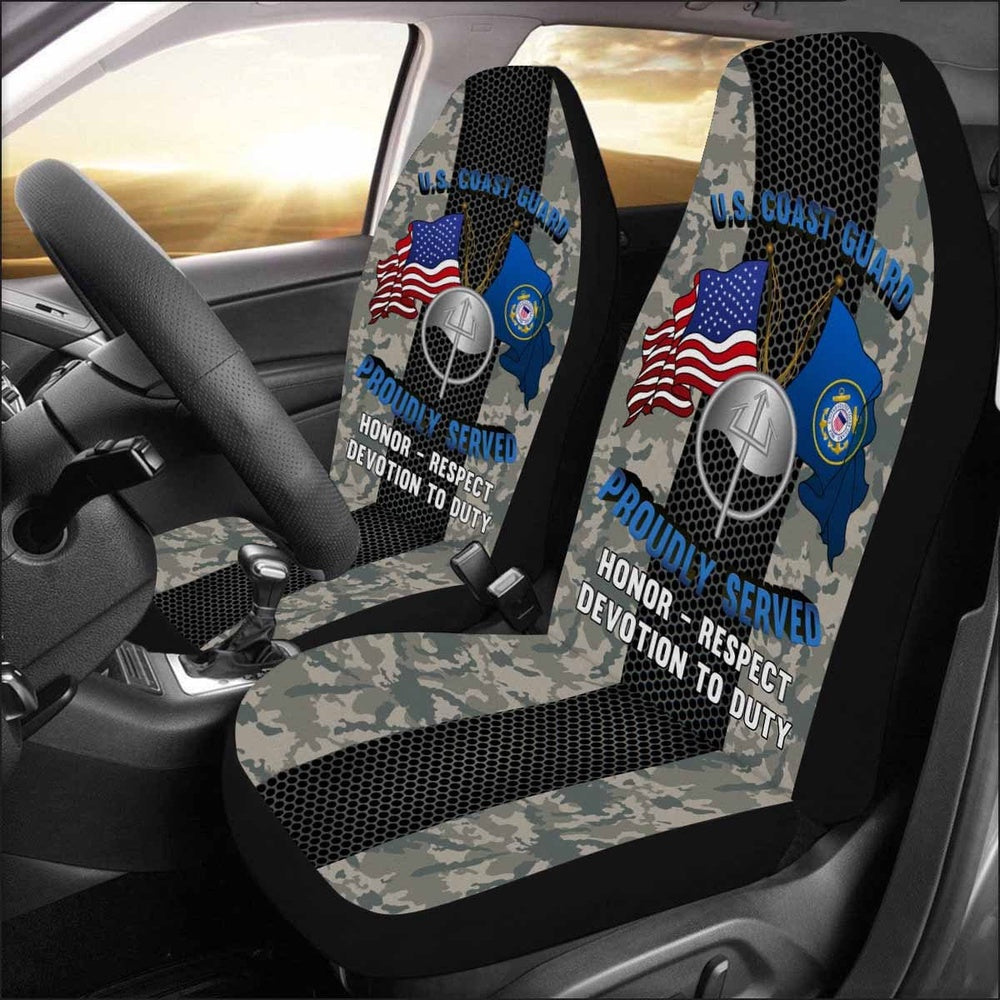 Military Car Seat Covers, Uscg Marine Science Technician MST Logo Proudly Served Car Seat Covers