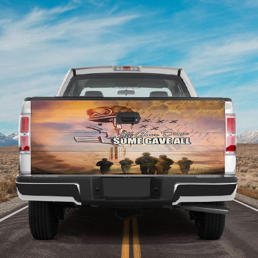 Military Car Wrap, All Gave Some Veteran Army Soldier Tailgate Wrap Decal Memorial Day Gift Freedom Day Gift