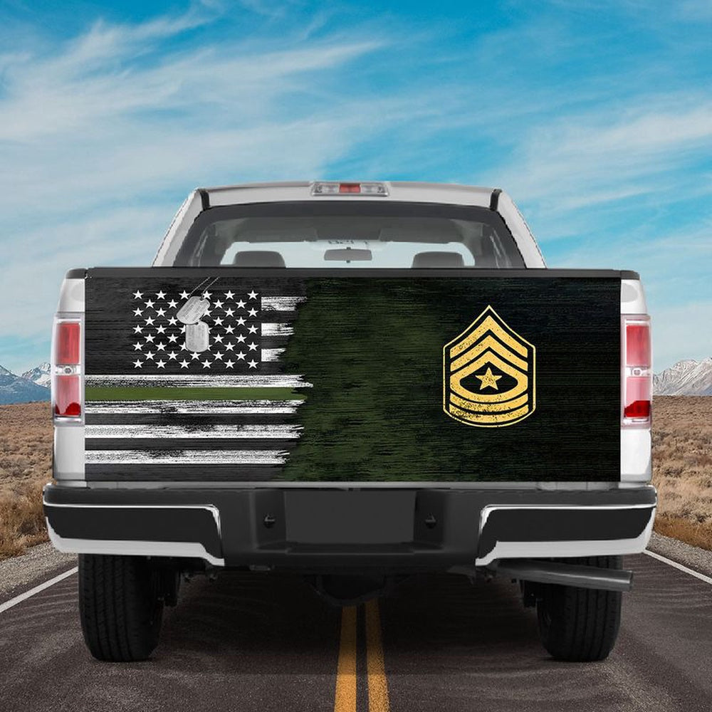 Military Car Wrap, America Veteran Tailgate Wrap Black White America Flag Tailgate Wrap Veteran Cover Car Decoration